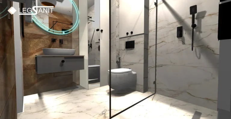 Łazienka z prysznicem walk-in o powierzchni 4,86 m²