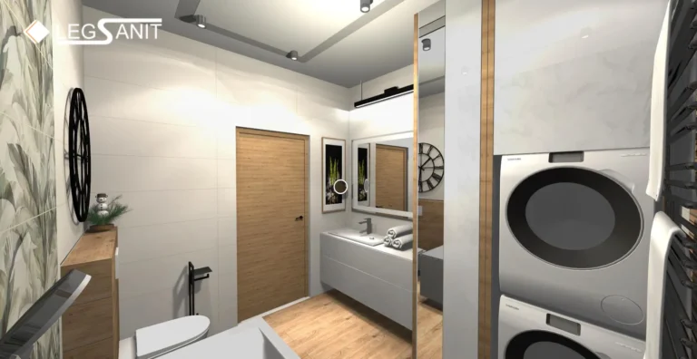 Łazienka z kamieniem i drewnem 4,18 m²