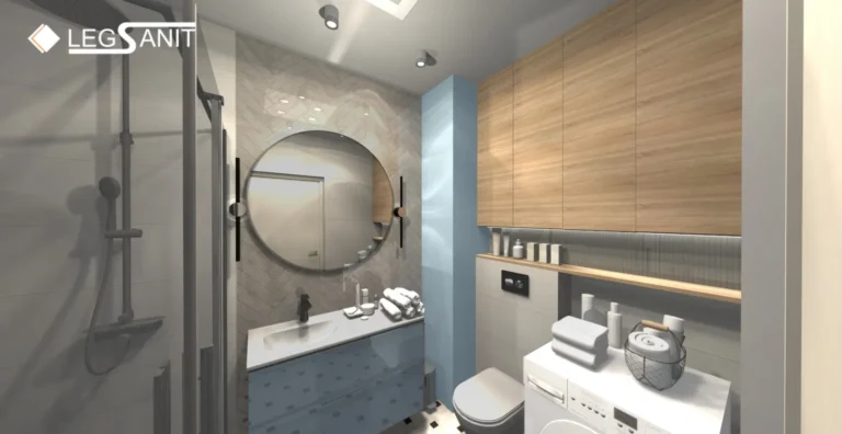 Łazienka 3,95 m² o wysokości 2,6 m